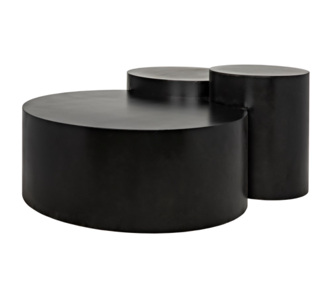 Ella Coffee Table, Black Metal Finish