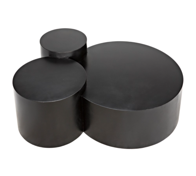 Ella Coffee Table, Black Metal Finish