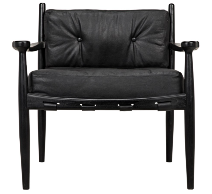 Fogel Lounge Chair, Charcoal Black