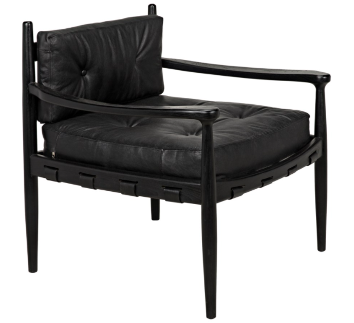 Fogel Lounge Chair, Charcoal Black