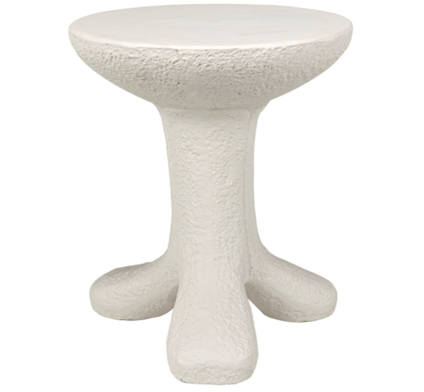 Laramy Side Table, White Fiber Cement