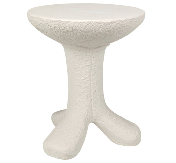 Laramy Side Table, White Fiber Cement