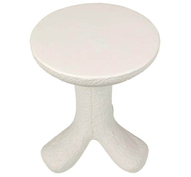 Laramy Side Table, White Fiber Cement