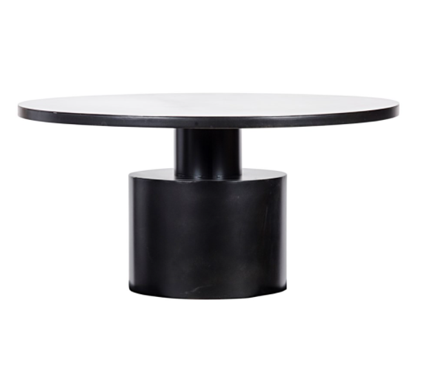Marlow Dining Table, Black Metal