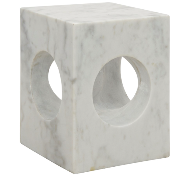 Merlin Side Table, White Stone
