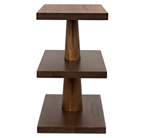 Fatima Side Table, Dark Walnut