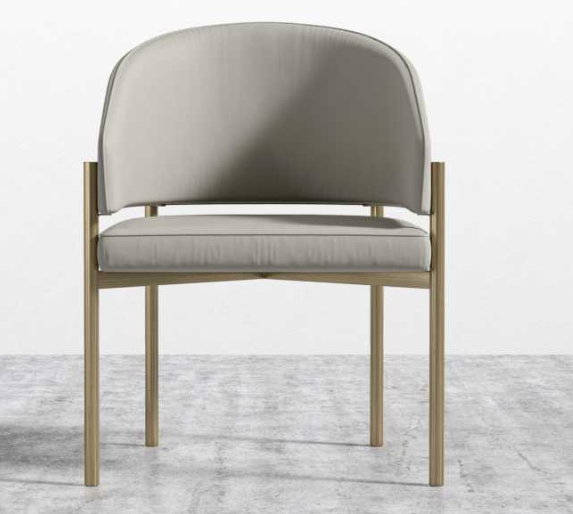 Solana Dining Chair, Antique Brushed Brass Base