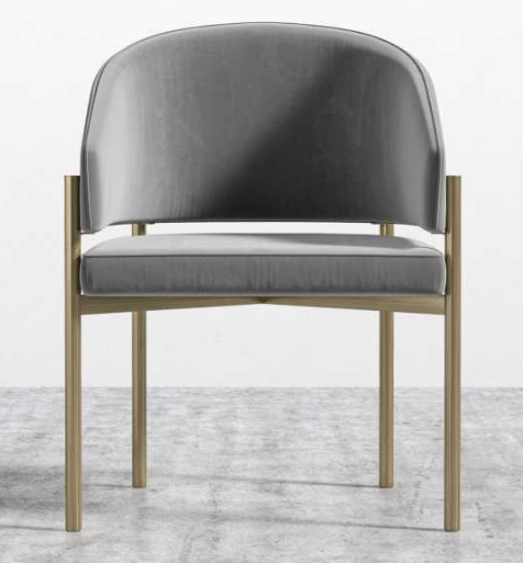 Solana Dining Chair, Antique Brushed Brass Base
