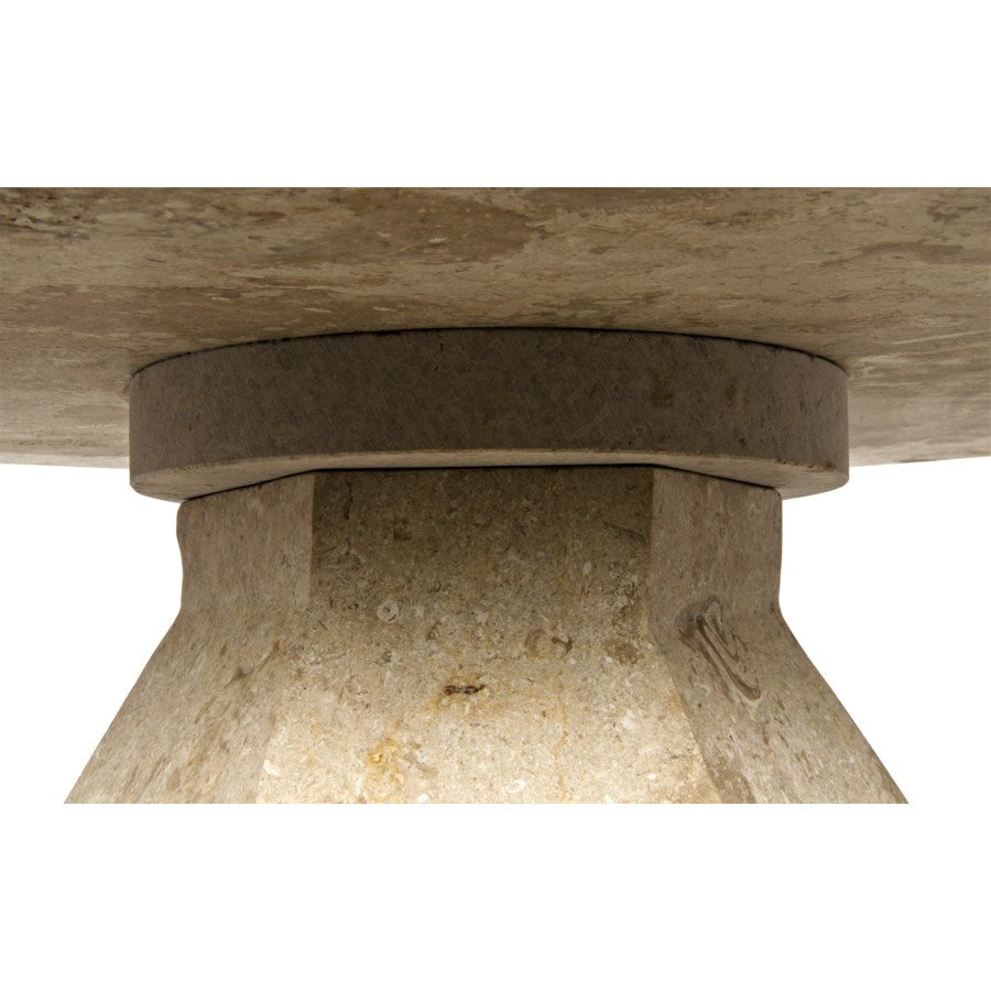 Polyhedron Side Table, White Marble