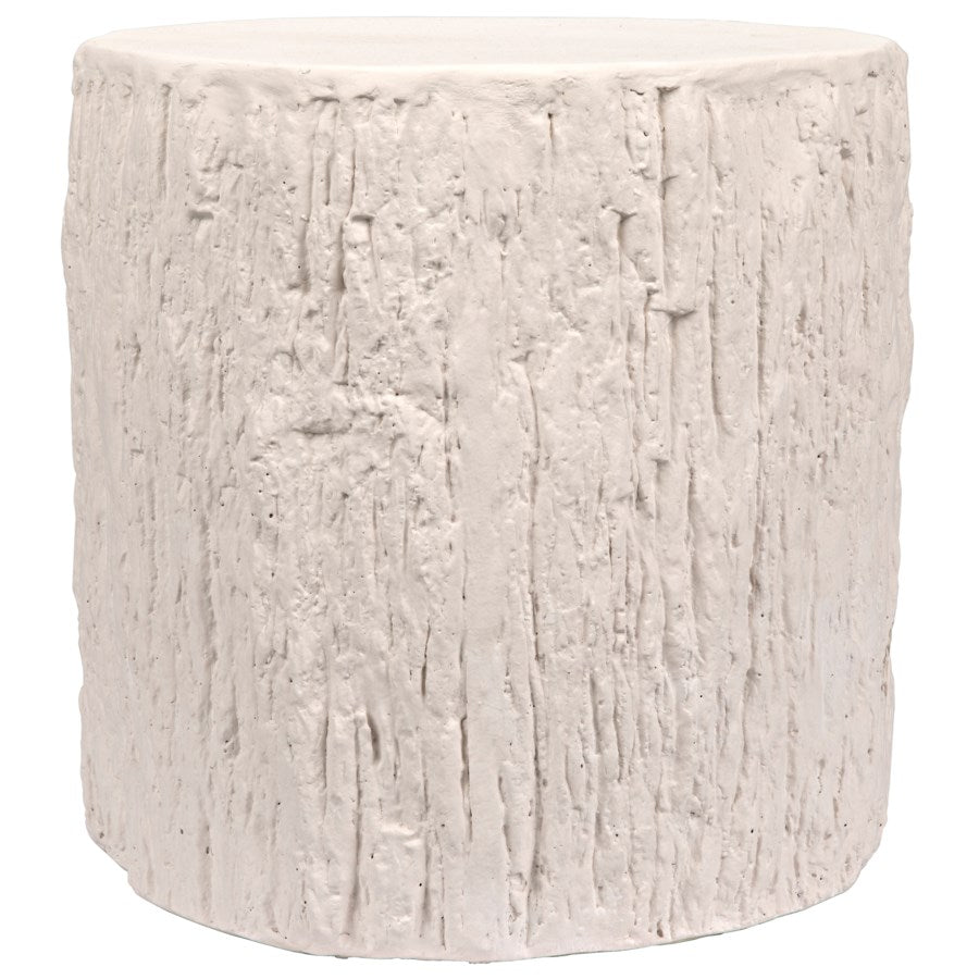 Trunk Side Table, White Fiber Cement