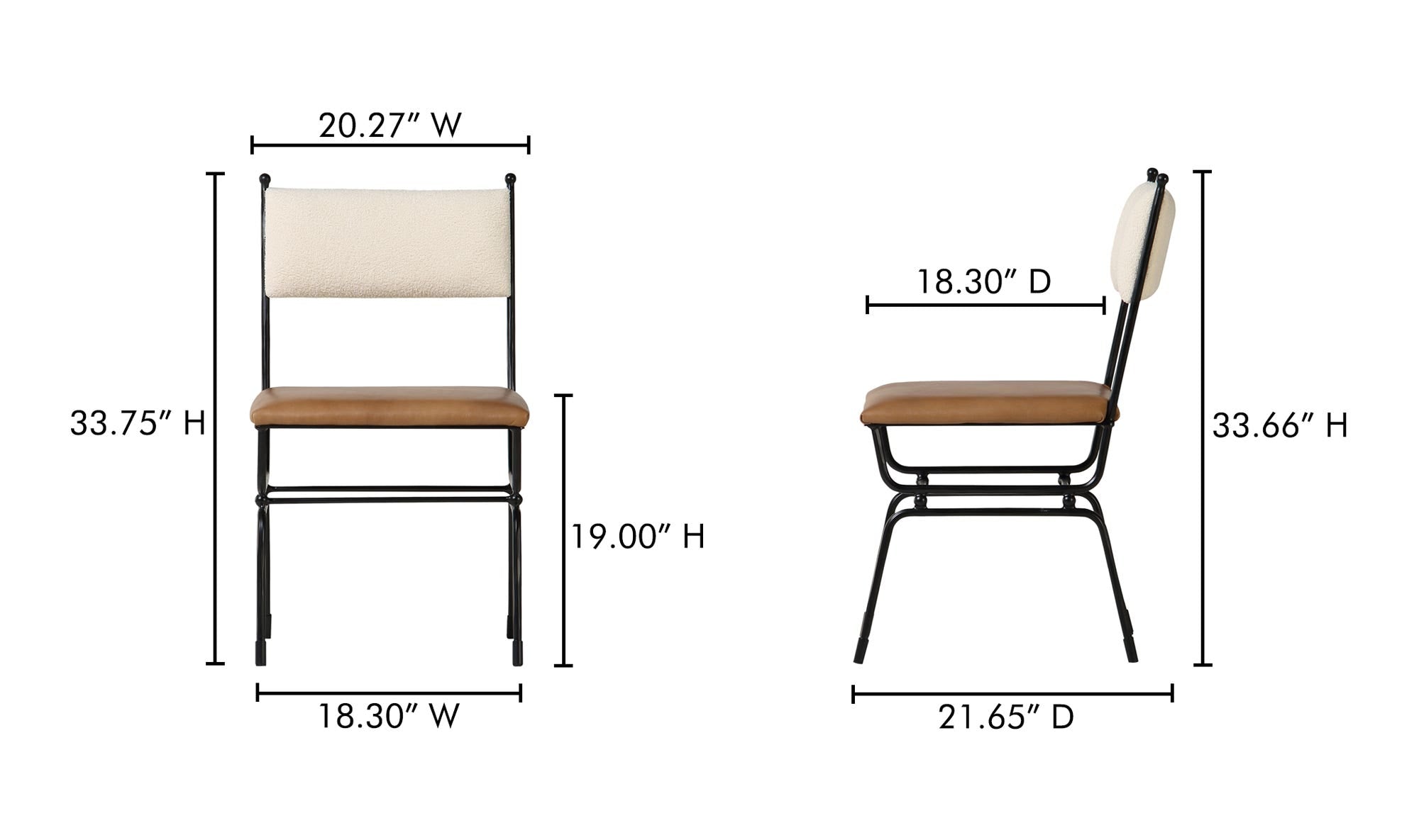Posta Dining Chair Brown Leather