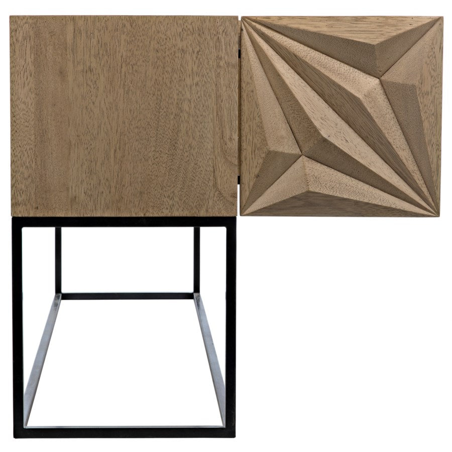 Zurich Console, Bleached Walnut with Metal