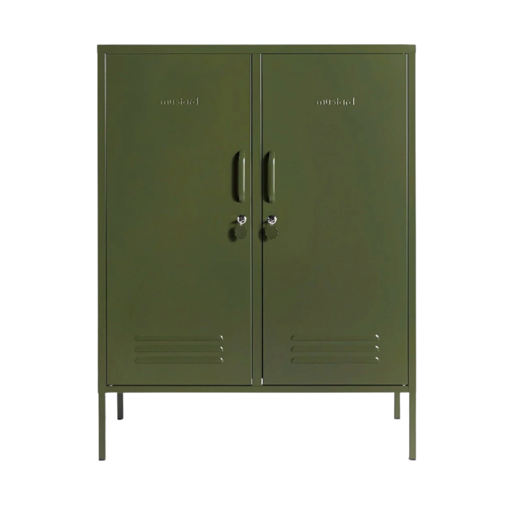 Modern Space Saving Green Cupboard Cabinet with Pull Handle