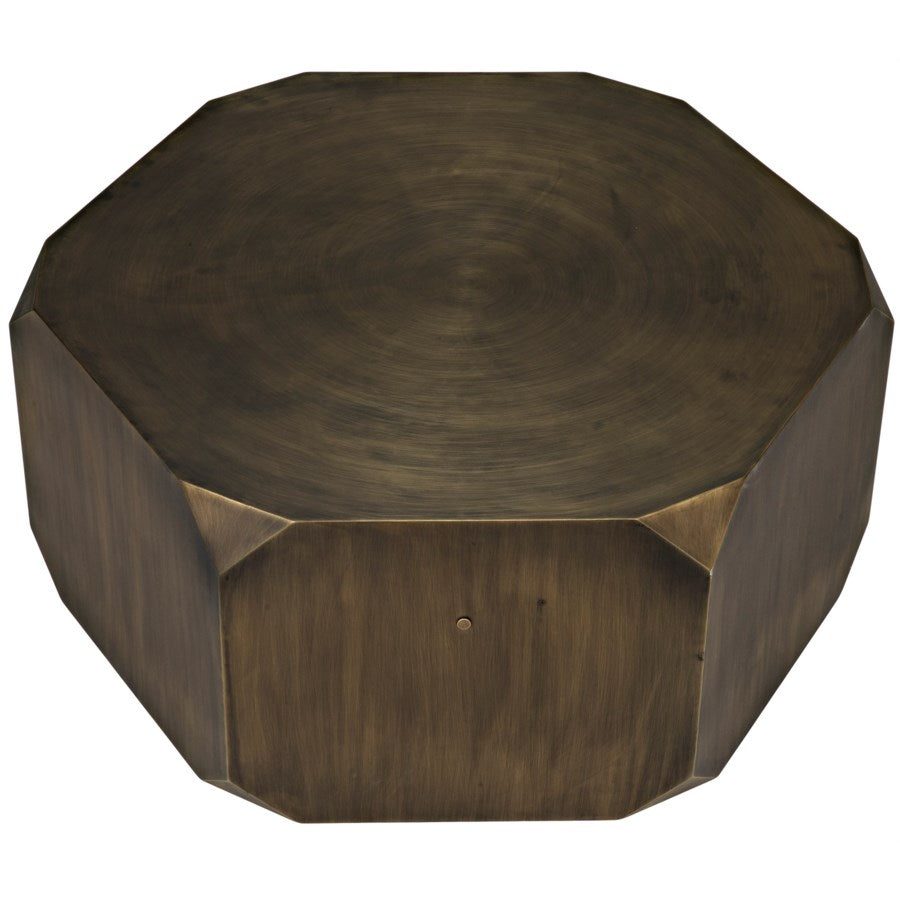 Tytus Coffee Table, Aged Brass