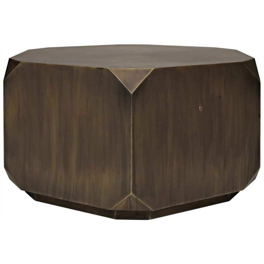 Tytus Coffee Table, Aged Brass