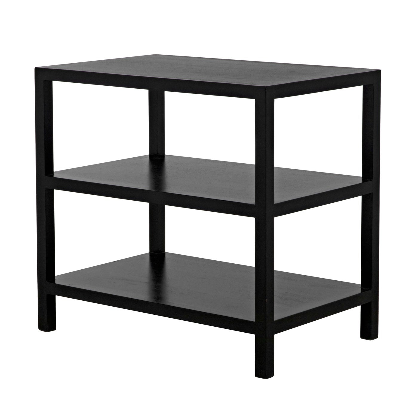 2 Shelf Side Table, Hand Rubbed Black