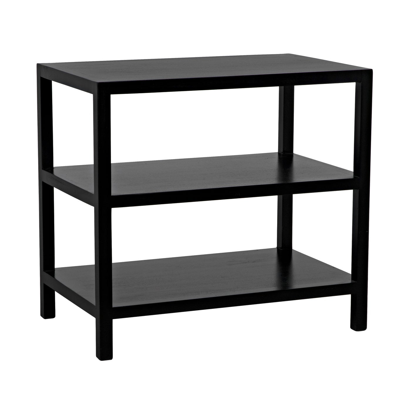 2 Shelf Side Table, Hand Rubbed Black
