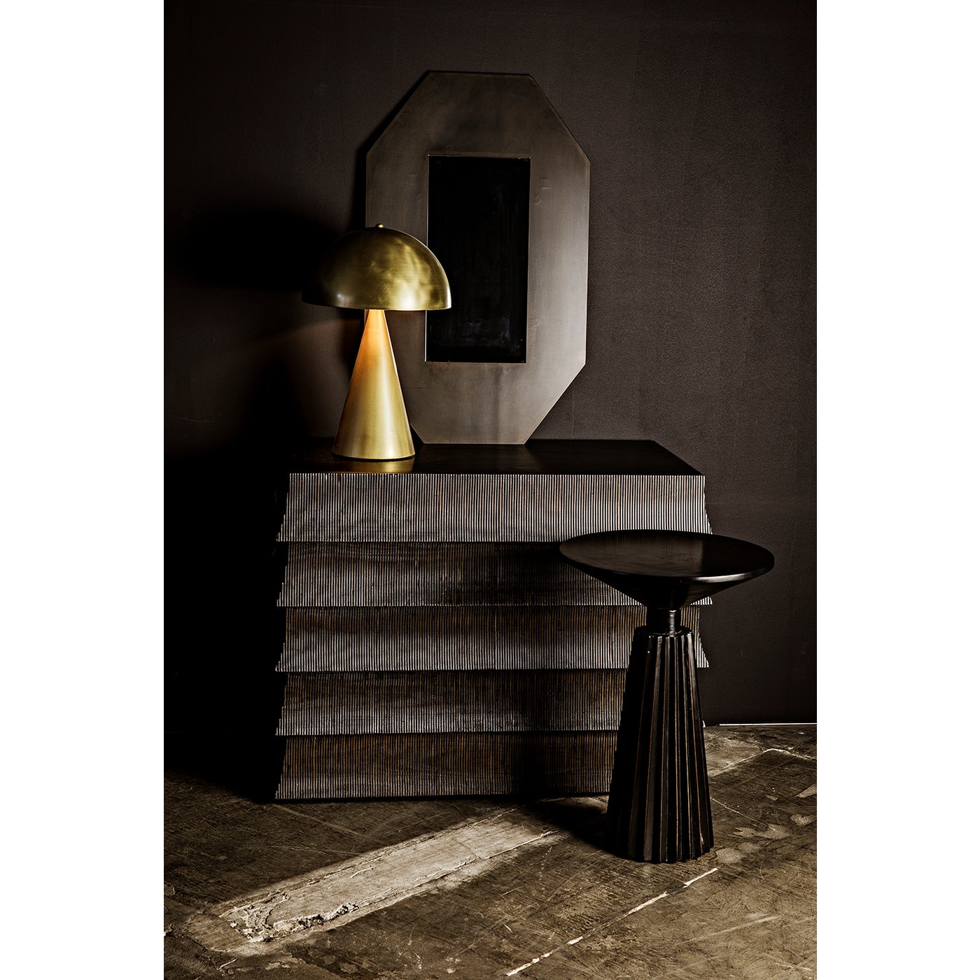 Orson Side Table, Hand Rubbed Black