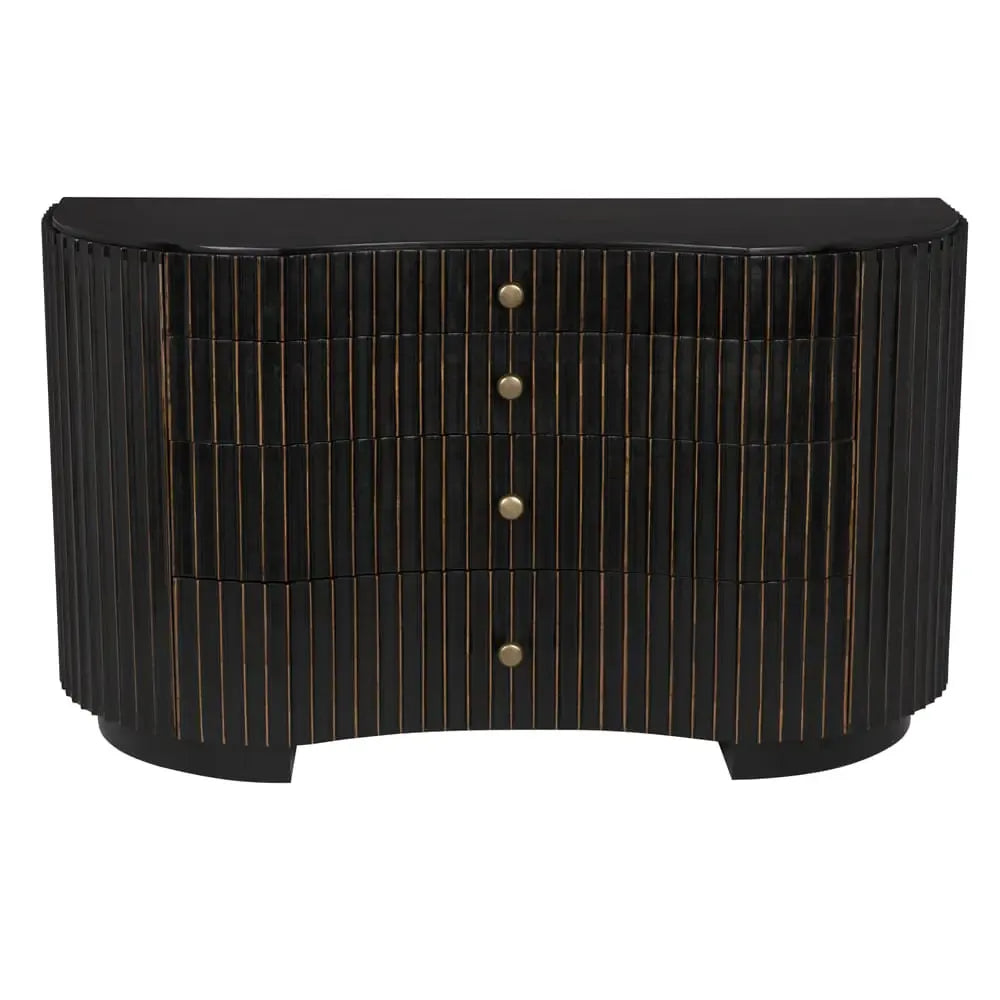 Irene Dresser, Hand Rubbed Black with Light Brown Trim