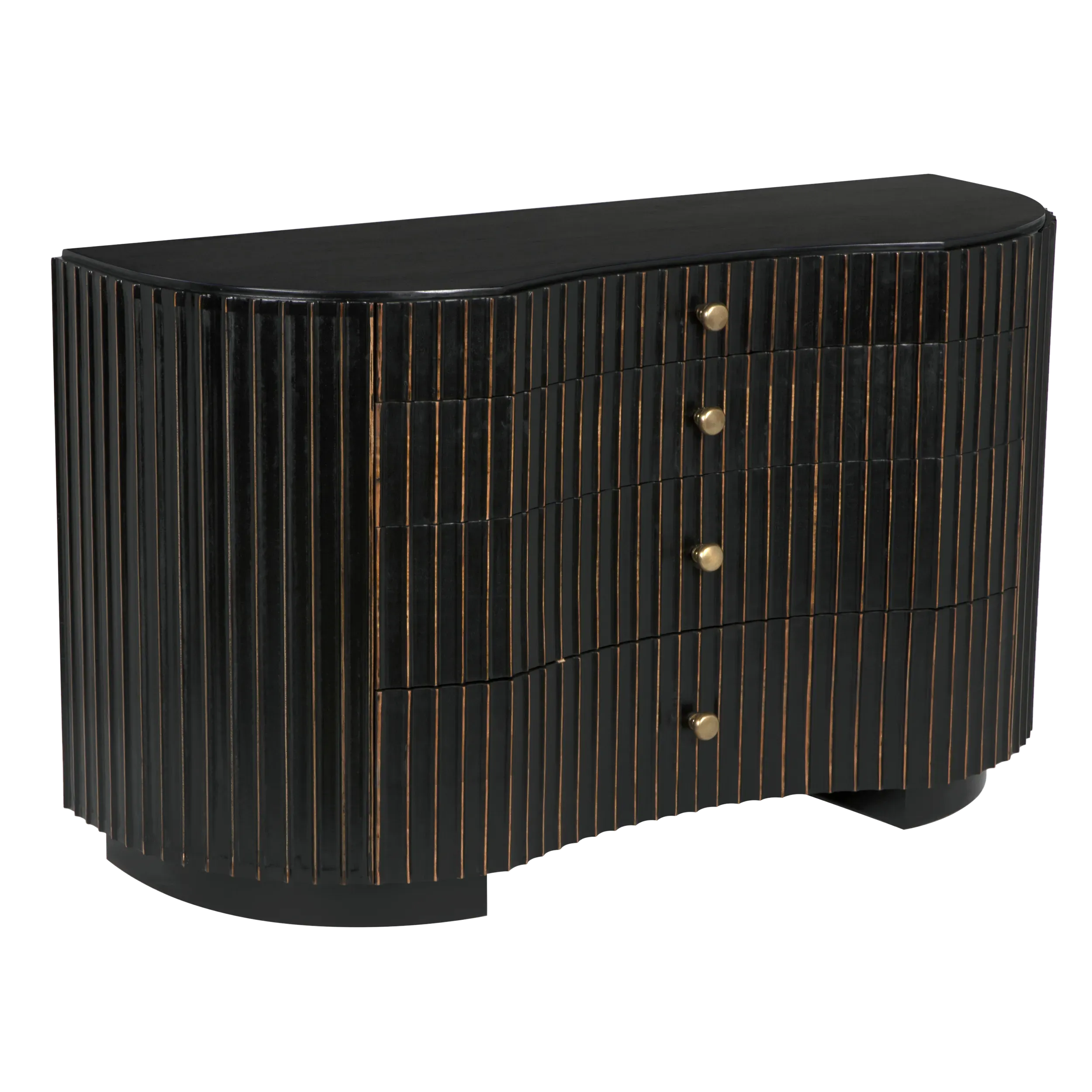 Irene Dresser, Hand Rubbed Black with Light Brown Trim