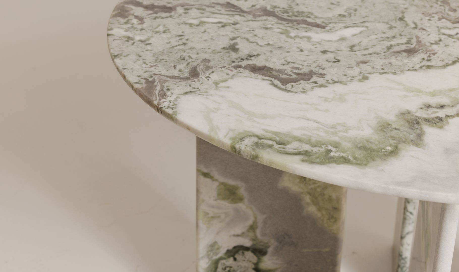 Celia Round Dining Table, Green Onyx Marble