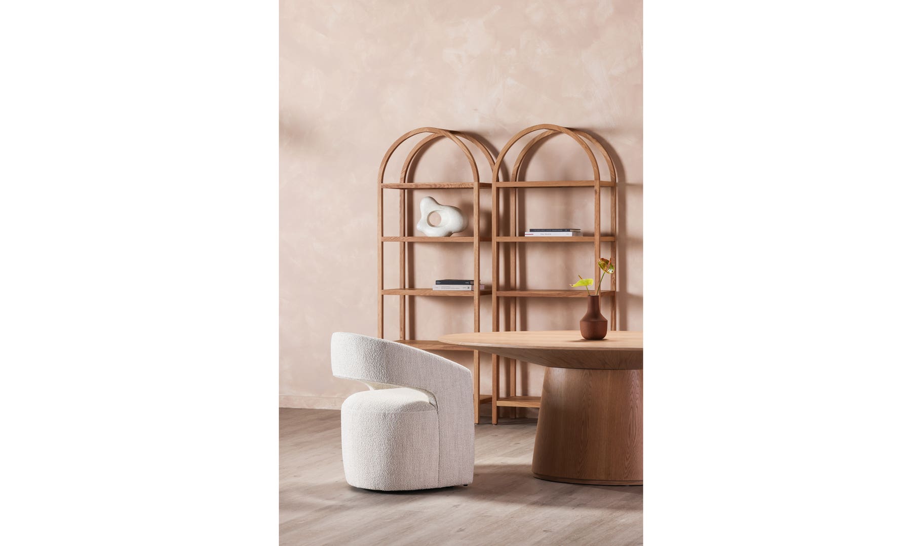 Barrow Rolling Dining Chair, White Mist
