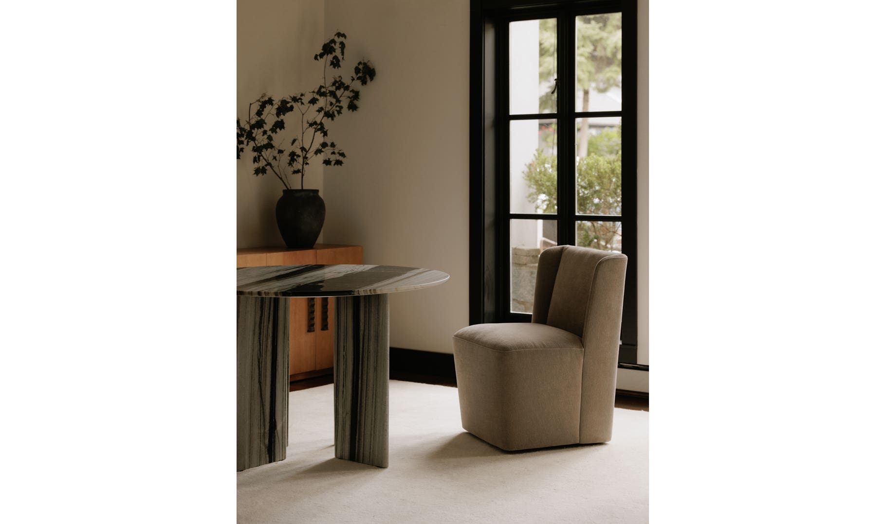 Cormac Rolling Dining Chair, Warm Sand