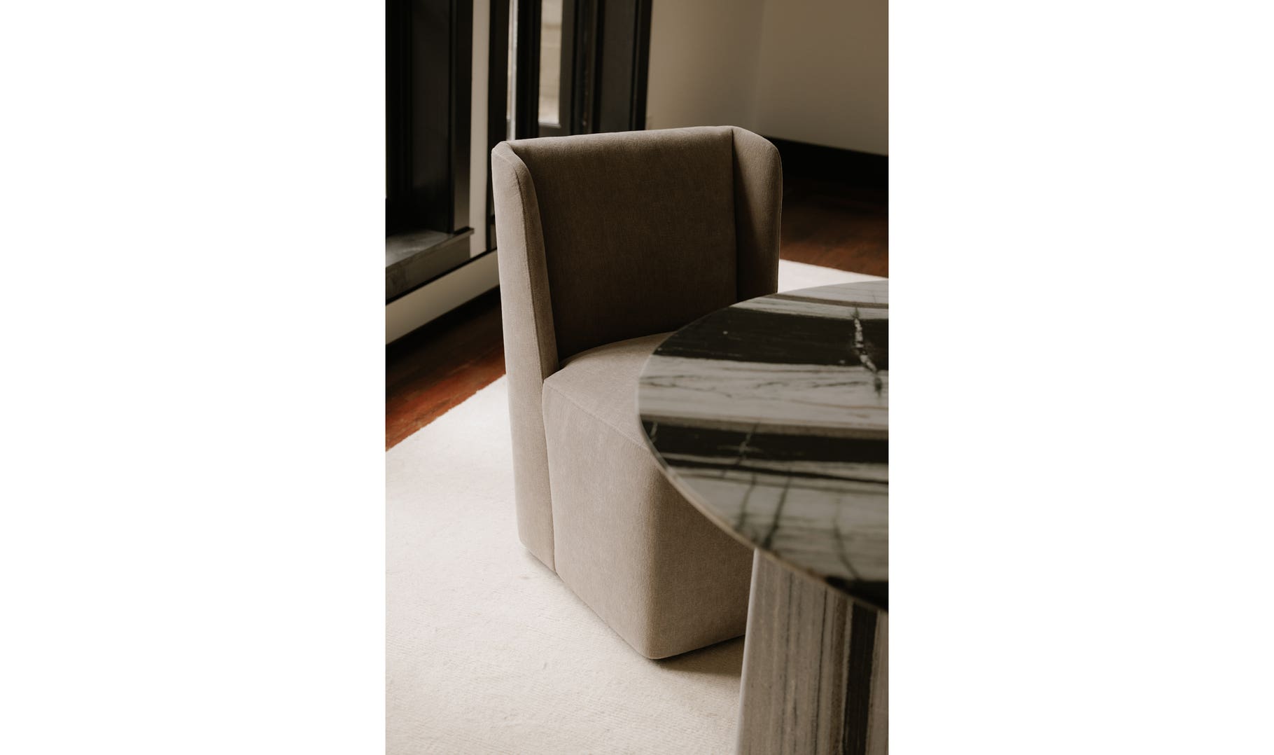 Cormac Rolling Dining Chair, Warm Sand