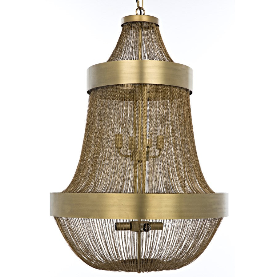 Pavilion Chandelier, Antique Brass