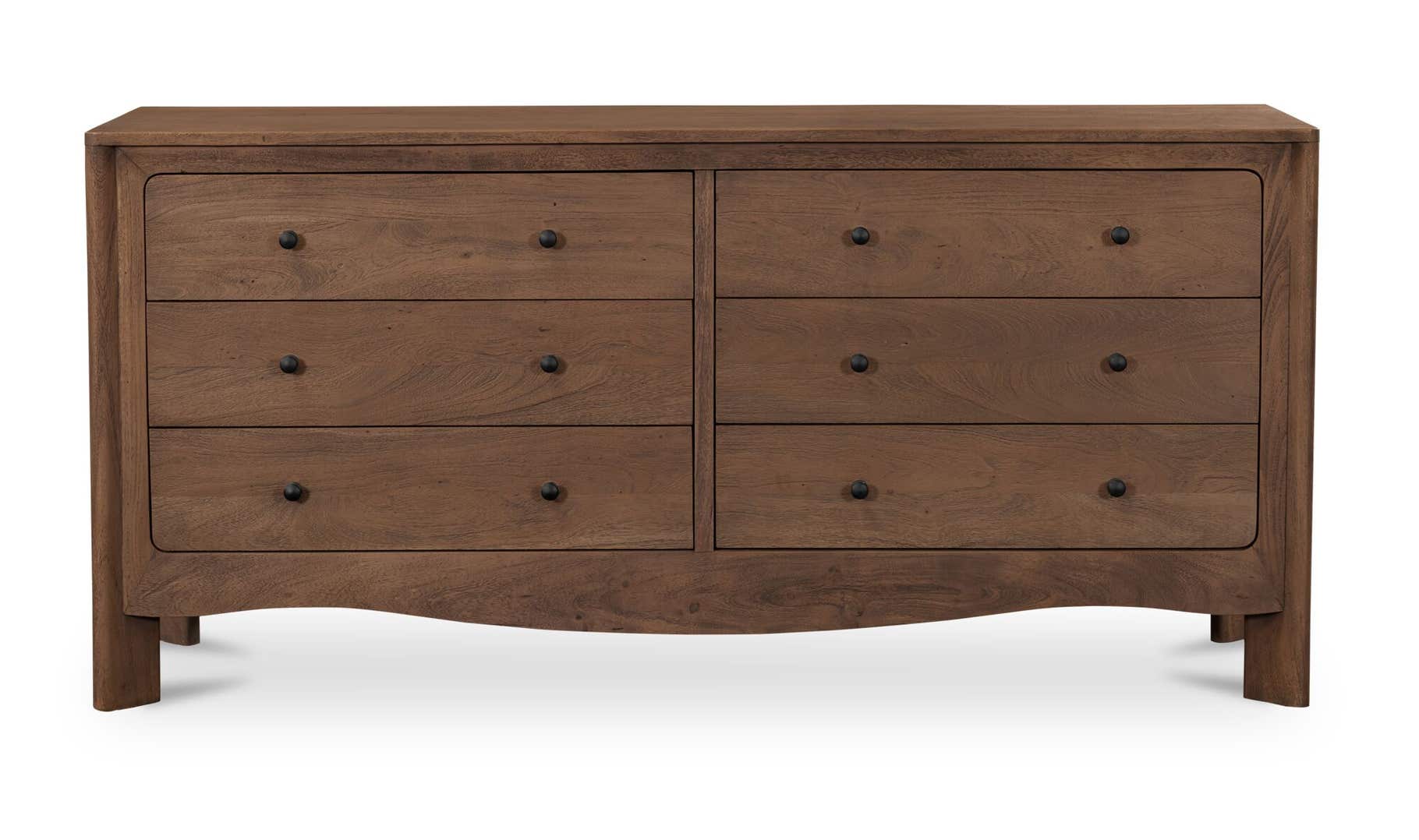 Mabel 6 Drawer Dresser, Dark Brown