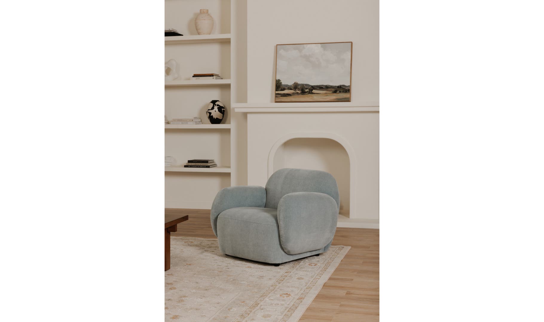 Hazel Lounge Chair, Light Blue