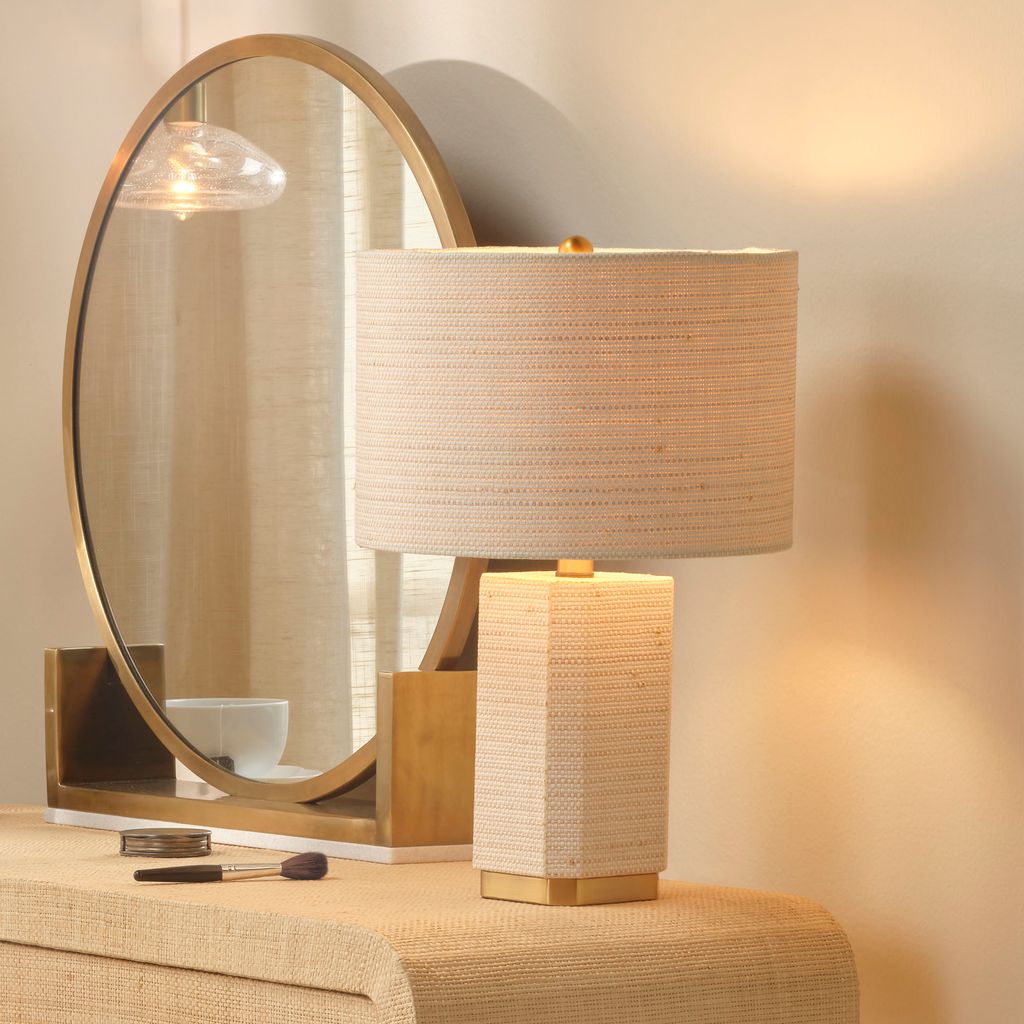 Haisley Table Lamp in Bleached Raffia