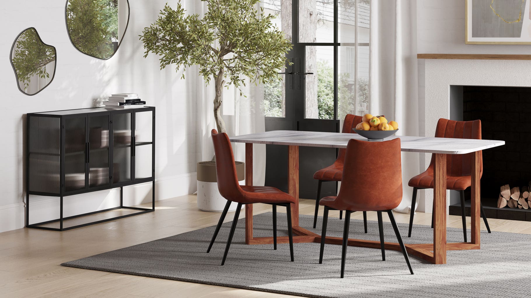Alibi Dining Chair, Brown, Set Of Two
