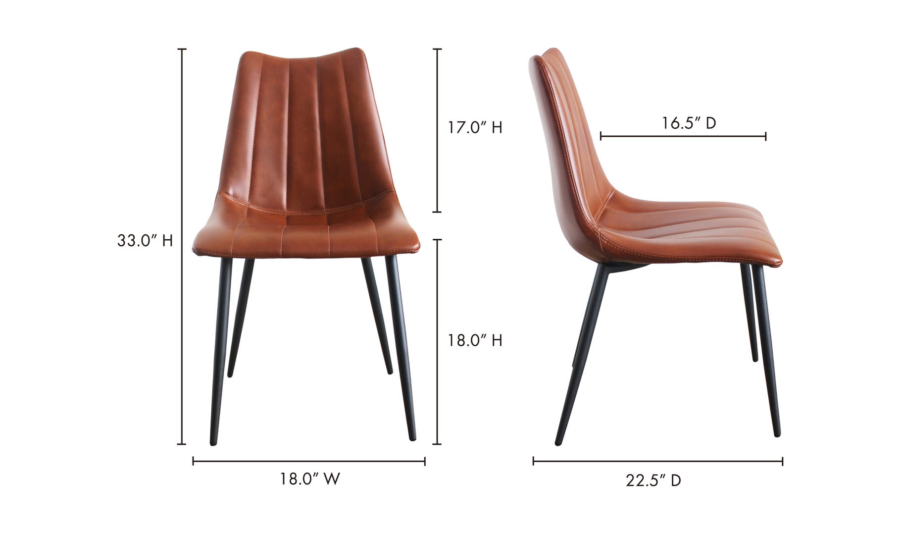 Alibi Dining Chair, Brown, Set Of Two