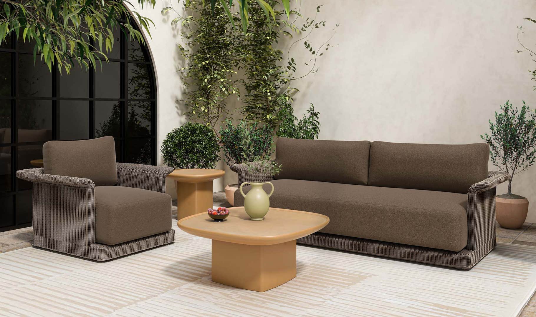 Manon Outdoor Side Table, Deep Yellow