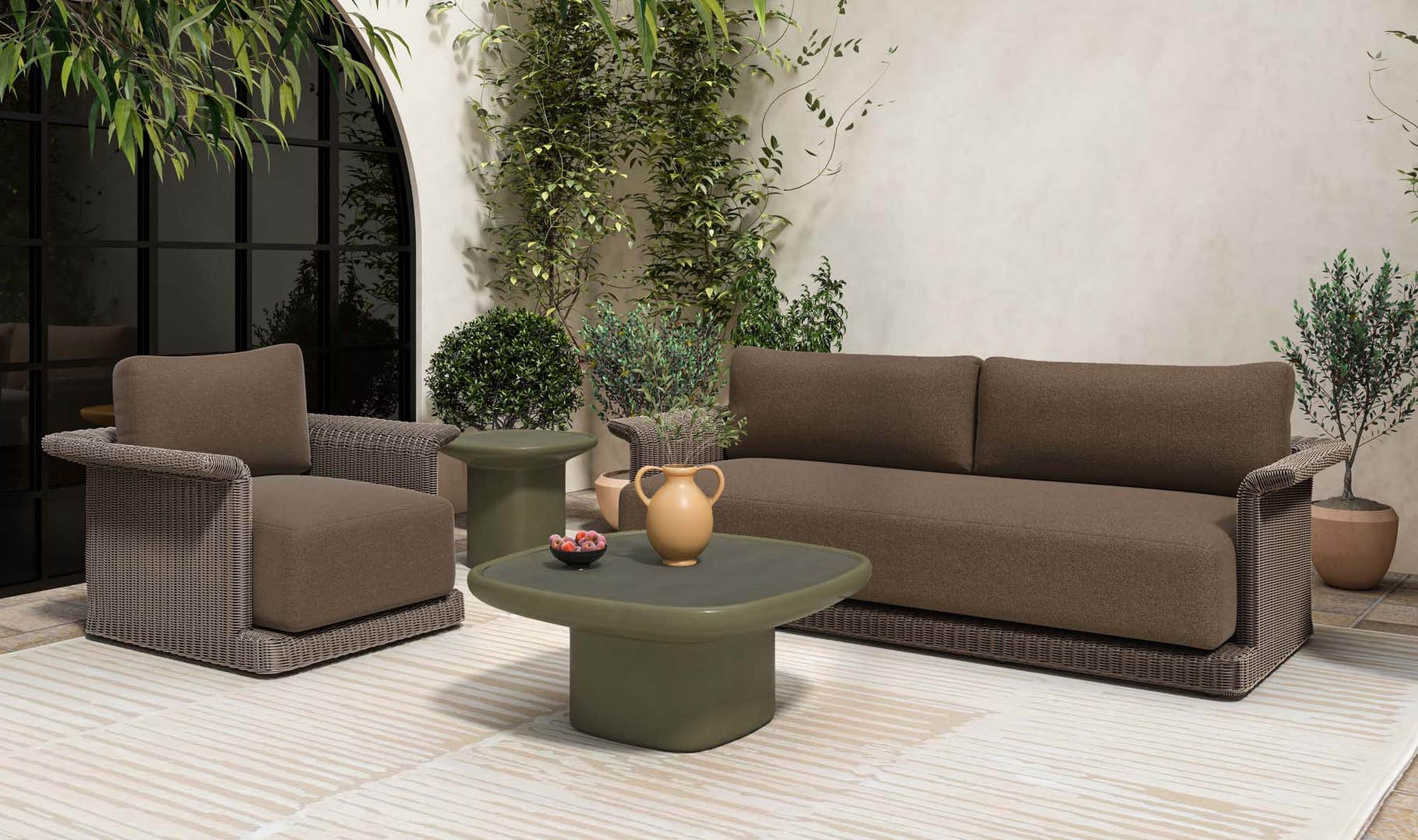 Manon Outdoor Side Table, Deep Green