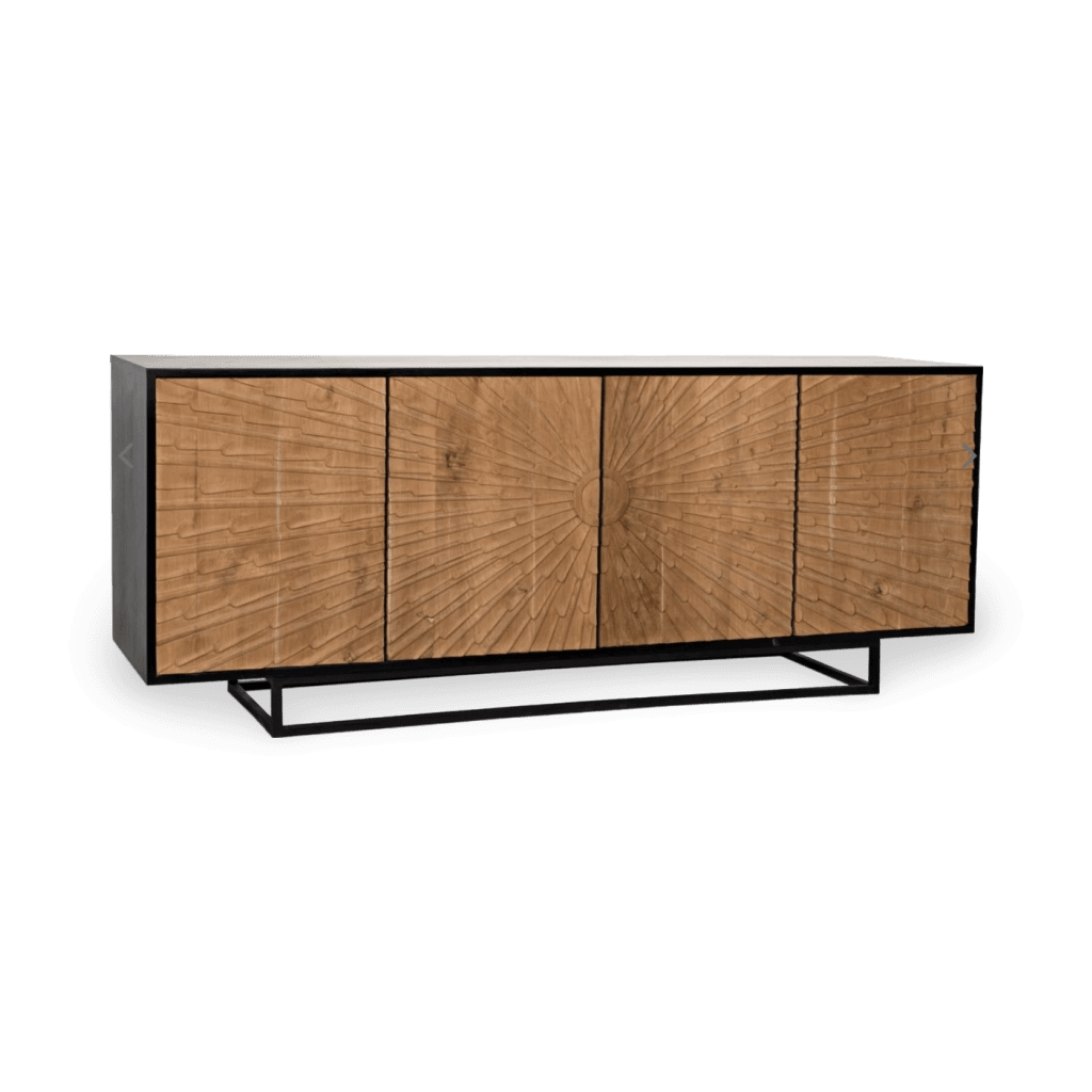 Ra Sideboard, Hand Rubbed Black with Teak