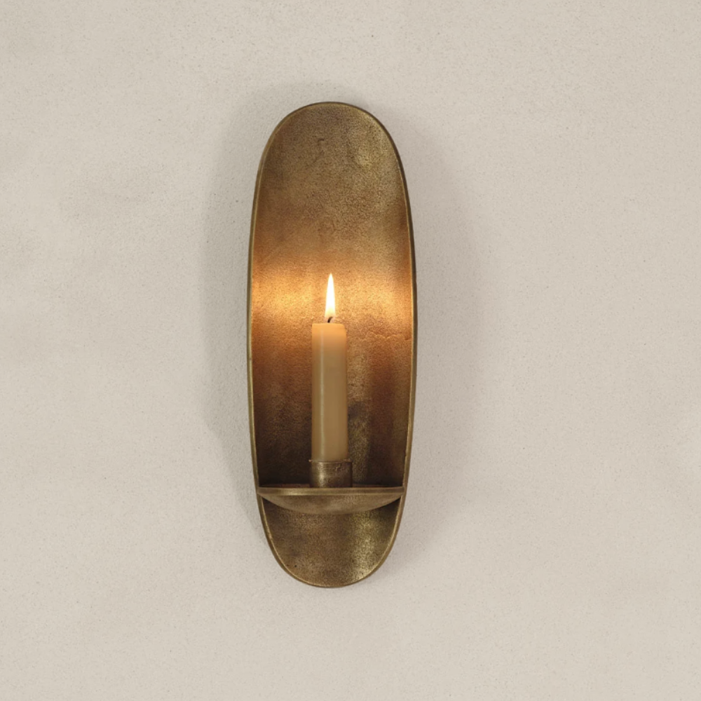 Minimalist Gift Cylindrical Gold Sconce for Tapers
