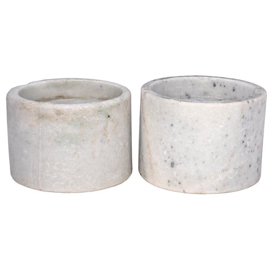 Syma Decorative Candle Holder, , Set of 2, White Marble